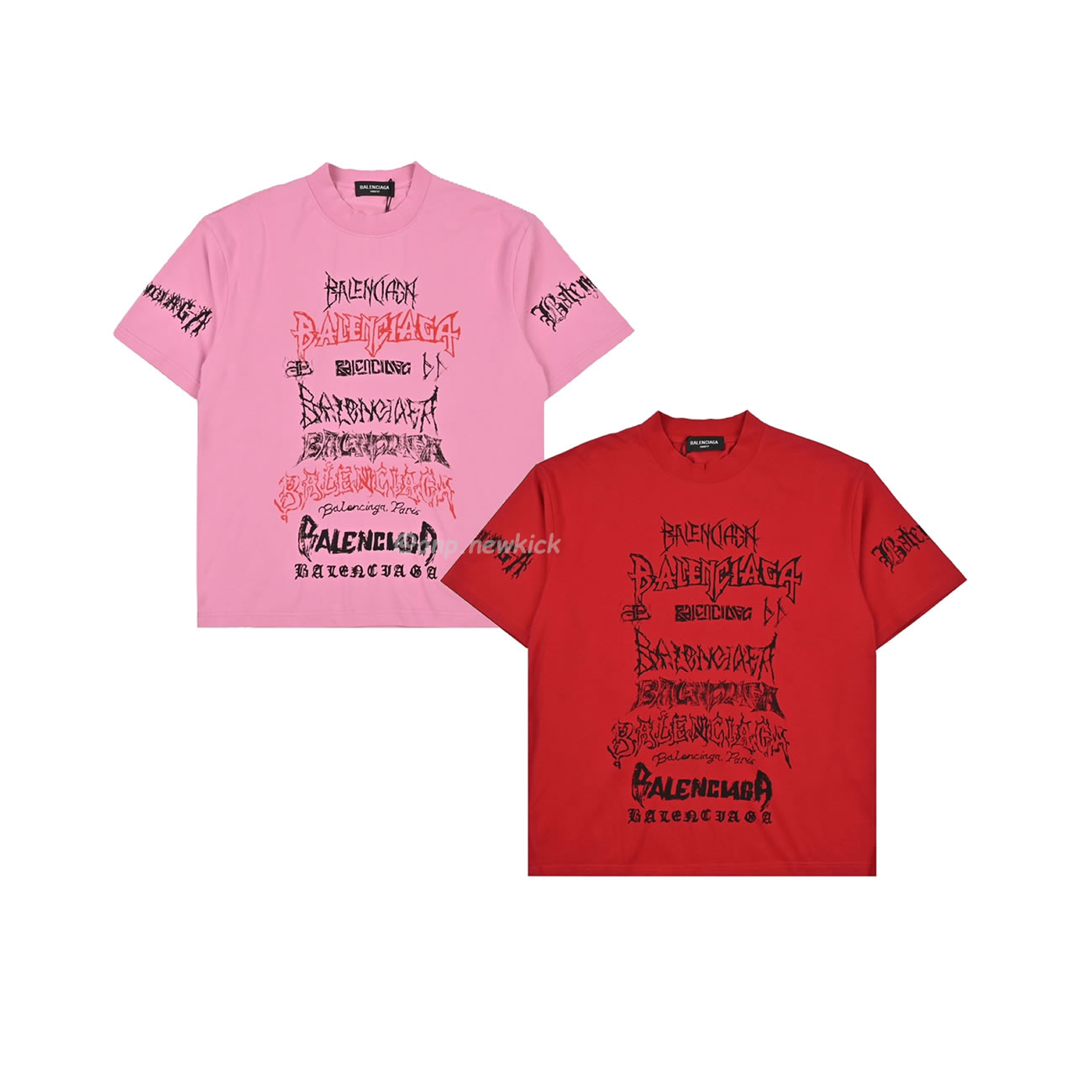 Balenciaga 24ss Gothic Printed Short Sleeves T Shirt (1) - www.newkick.vip